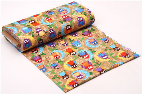 What a Hoot brown owl flannel fabric designer fabric 4