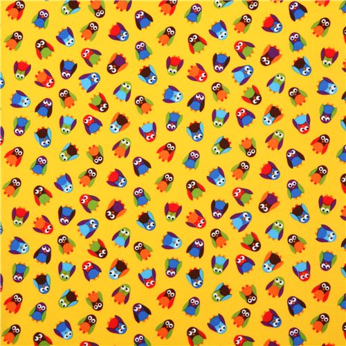 What a Hoot yellow owl flannel fabric designer fabric 2