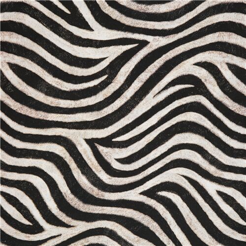 Zebra animal print fabric Robert Kaufman black white stripes - modeS4u