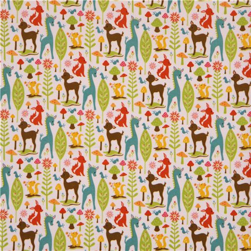 animal flannel fabric deer squirrel Riley Blake USA Fabric by Riley ...