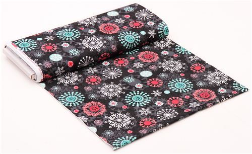 anthracite snowflake Christmas fabric Chalkboard Snowman 4