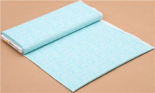 aqua Paris Eiffel Tower flower fabric Michael Miller Petite Paris 3