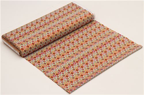 aqua Riley Blake flower fabric with ornaments USA 3