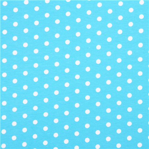 aqua Robert Kaufman dot Laguna Jersey knit fabric 5