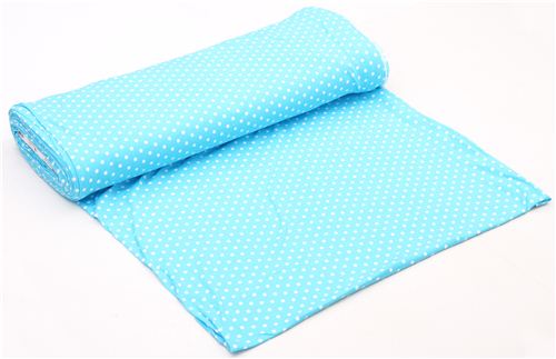 aqua Robert Kaufman dot Laguna Jersey knit fabric 6
