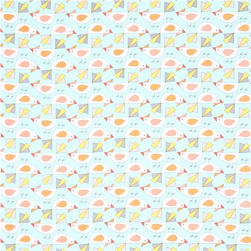aqua bird animal fabric Michael Miller Birds of a Feather 2