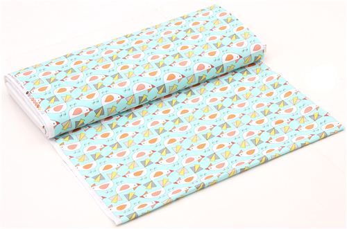 aqua bird animal fabric Michael Miller Birds of a Feather 3