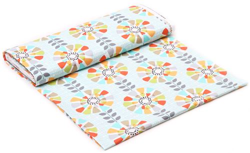 aqua blue Michael Miller flower fabric Petal Pinwheels 3