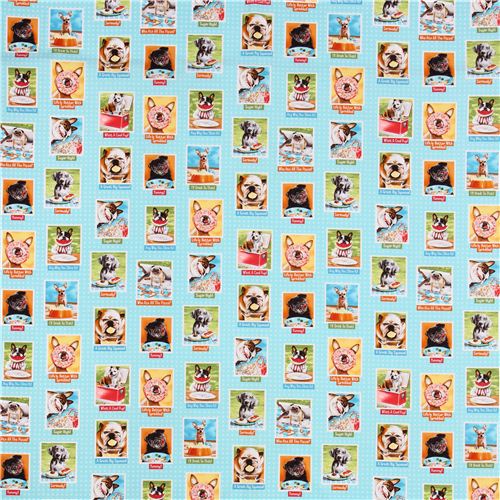 aqua dog food tissu srie animaux Robert Kaufman Eat Drink And Be Funny 2
