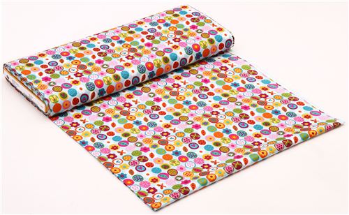 aqua flower circle fabric Flamingo Fling Northcott Studio 3