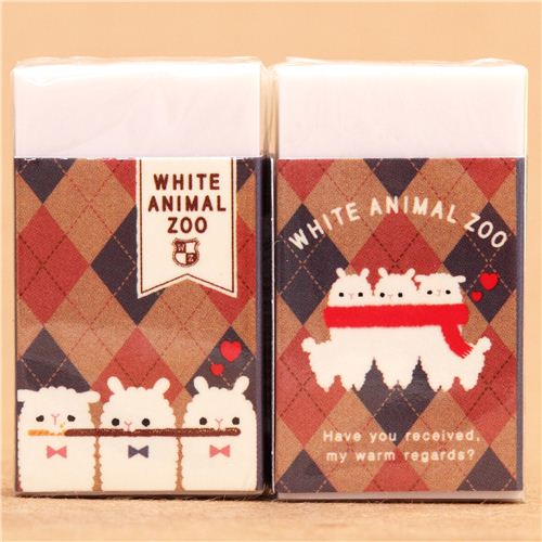 argyle alpaca llama animal eraser by QLia from Japan modeS4u