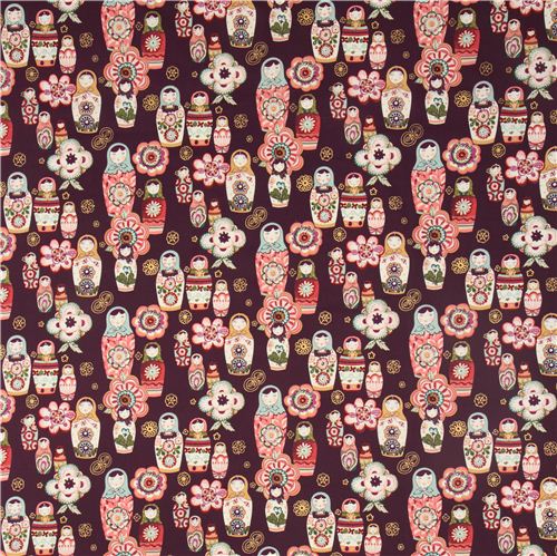 aubergine Alexander Henry Matroschka Stoff Nadya 0