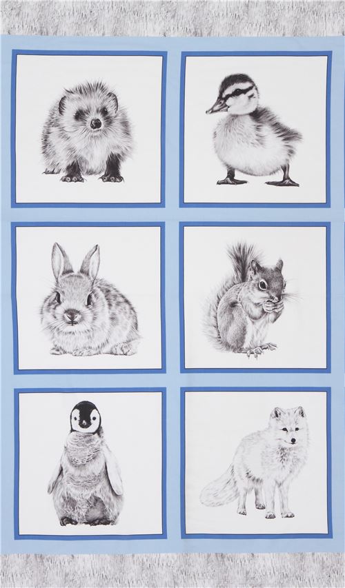 baby animal bunny rabbit duckling Robert Kaufman fabric Animal Kingdom