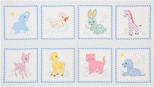 Tissu Robert Kaufman à panneaux avec des bébés animaux Tissu