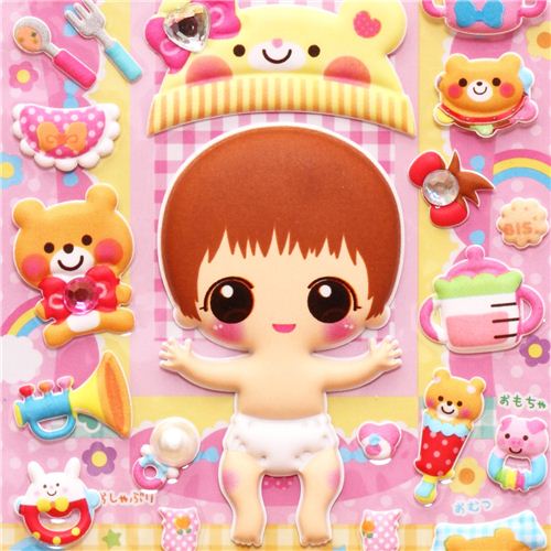 baby dress up doll puffy sponge stickers magic stickers Sticker
