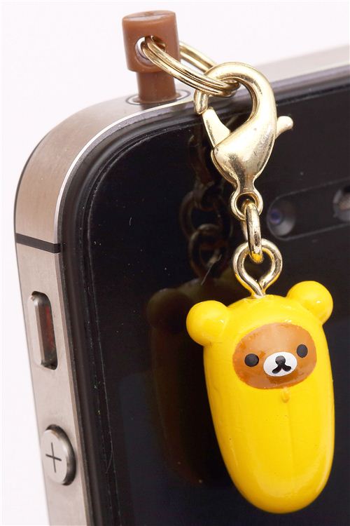 bear Rilakkuma sleeping bag mobile phone plug jack charm Phone Charms