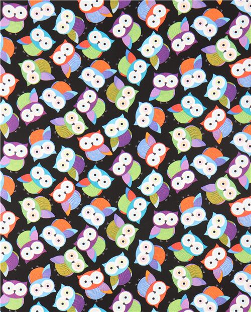 beautiful black owl fabric by Timeless Treasures 2
