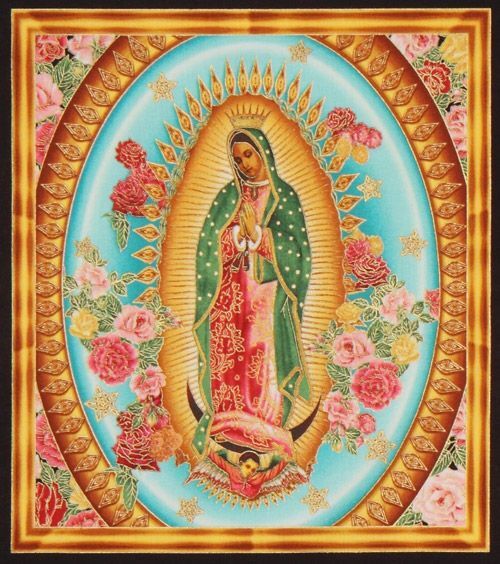 beautiful colourful Virgin Mary fabric Robert Kaufman - Retro Fabric ...