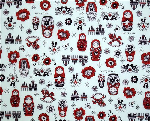 beautiful matryoshka dolls Kokka fabric Japan babushka 2