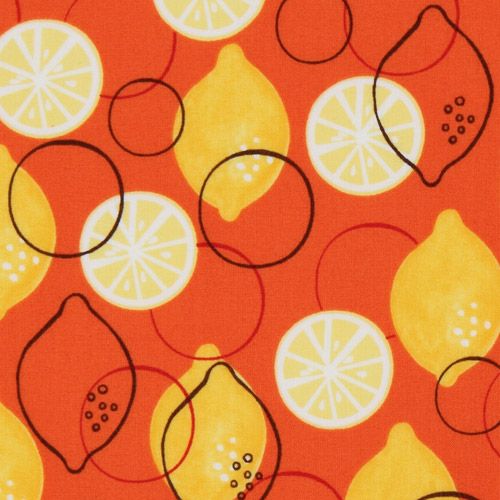beautiful orange lemon fabric Robert Kaufman by Robert Kaufman - modeS4u