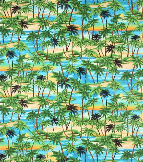 beautiful palm tree fabric sunset Timeless Treasures 2