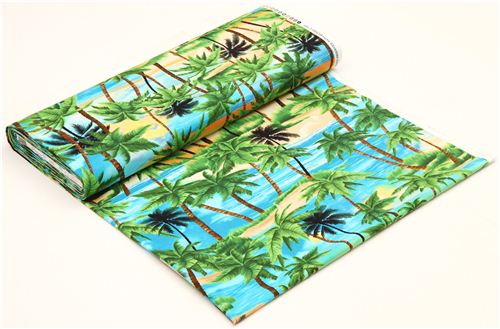 beautiful palm tree fabric sunset Timeless Treasures 3