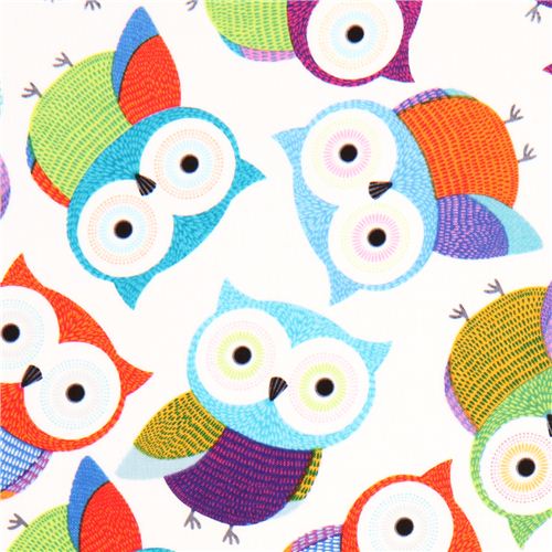 beautiful white owl fabric by Timeless Treasures 1