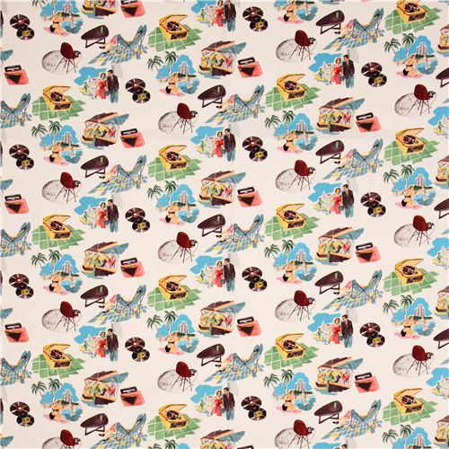 beige Alexander Henry 50s retro fabric from the USA 3