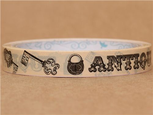 beiges Antik Deko Klebeband mit Schloss Schlüssel - mehr süsse ... beiges Antik Deko Klebeband mit Schloss Schlüssel - mehr süsse ...