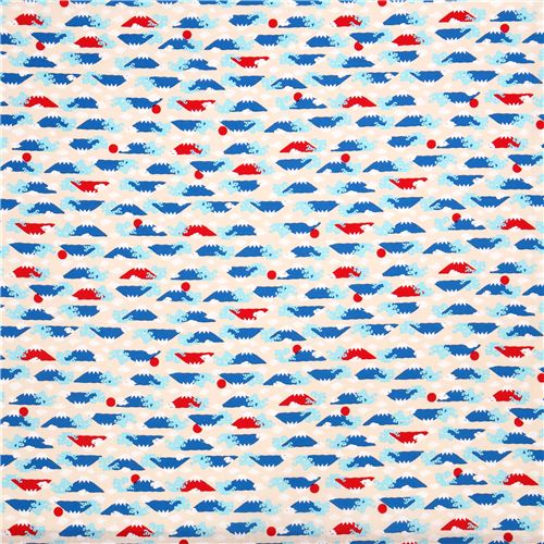 beige Fuji wave Asia fabric from Japan 2