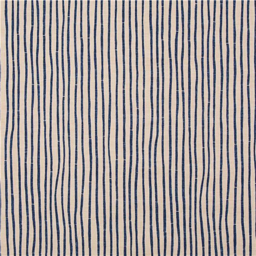 Dark Blue Thin Narrow Stripe Fabric by Japanese Indie - modeS4u