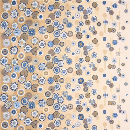 beige Japanese flower Asia fabric Robert Kaufman Satsuki 4