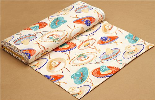 beige Mexican Sombrero hat fabric by Alexander Henry 3