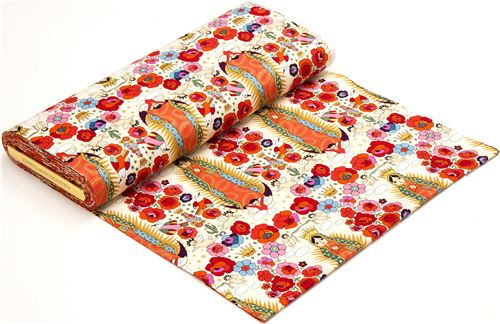 beige Mexican Virgin Mary statue fabric by Alexander Henry 3