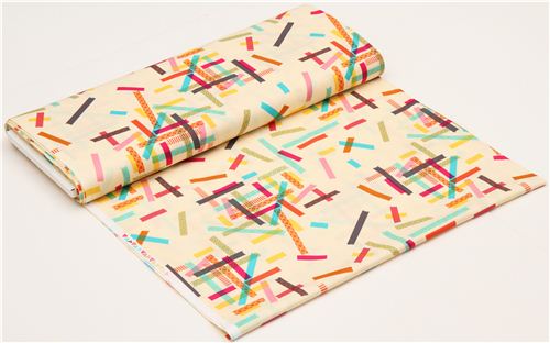 beige Timeless Treasures fabric colourful Washi tape  3