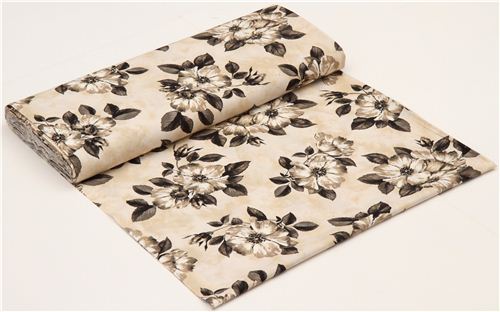 beige Vintage flower  fabric by Timeless Treasures 3