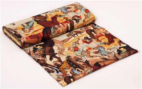 beige Western cowboy retro Alexander Henry fabric USA 3