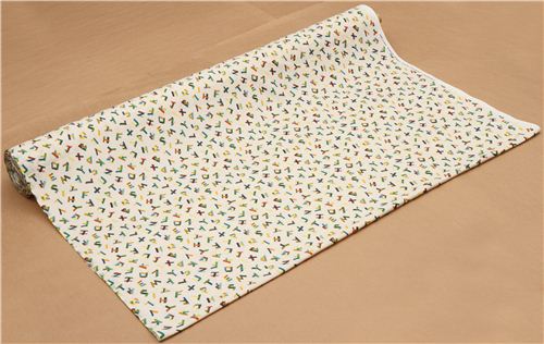 beige alphabet tape fabric by Kokka from Japan 3