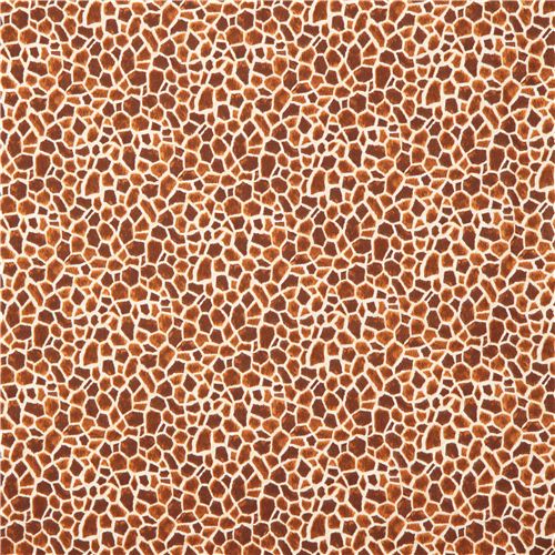 beige brown giraffe spot pattern animal fabric by Andover USA 2