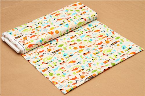 beige dinosaur fabric Timeless Treasures USA 3