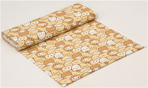 beige packed Sanrio character oxford fabric Fabric by Sanrio - modeS4u