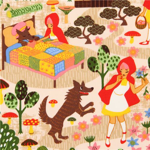beige riding hood fairy tale fabric Trans-Pacific Textiles 1