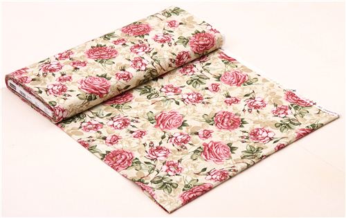 beige roses Vintage fabric Timeless Treasures 3