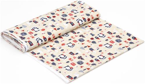 Remnant (41 x 112 cm) - beige sake and tanuki fabric by Trans-Pacific Textiles 3