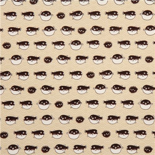 beige structured blowfish fabric by Cosmo from Japan 2