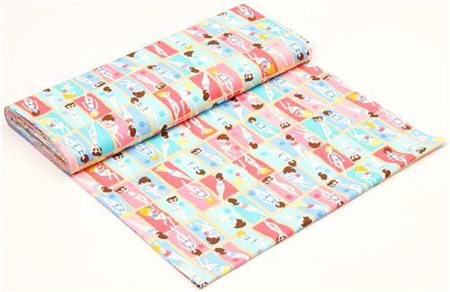 beige sun bathing women Timeless Treasures fabric from USA 3
