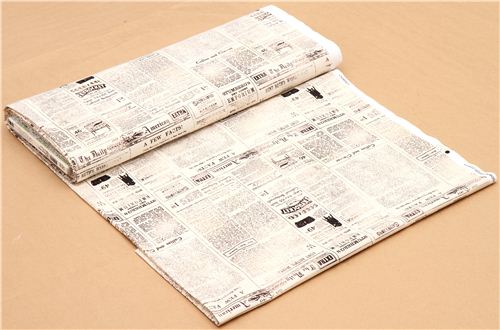 beige vintage newspaper retro fabric Robert Kaufman USA 3