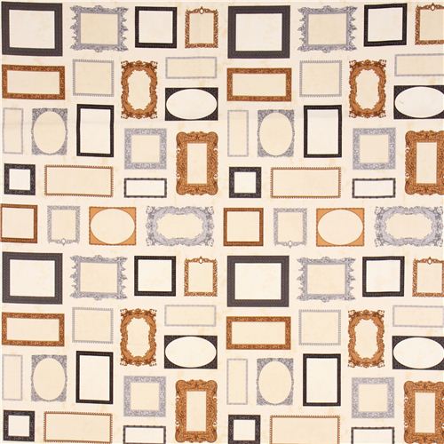 beiger Vintage Bilderrahmen Retro Stoff Robert Kaufman USA 2