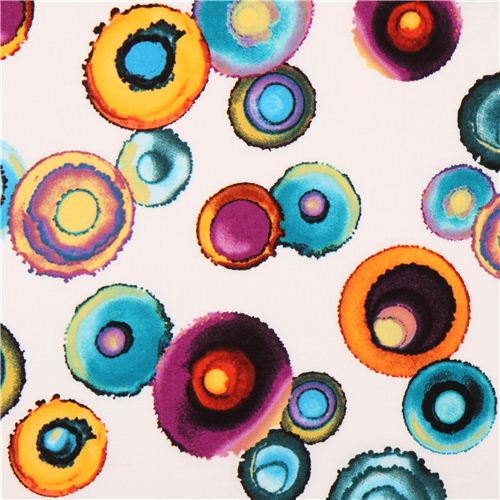 beige watercolor circle fabric Robert Kaufman Nature's Treasures Fabric