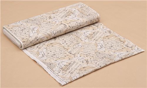 tessuto beige note musicali grigie nere Timeless Treasures Fabric by Timeless  Treasures - modeS4u